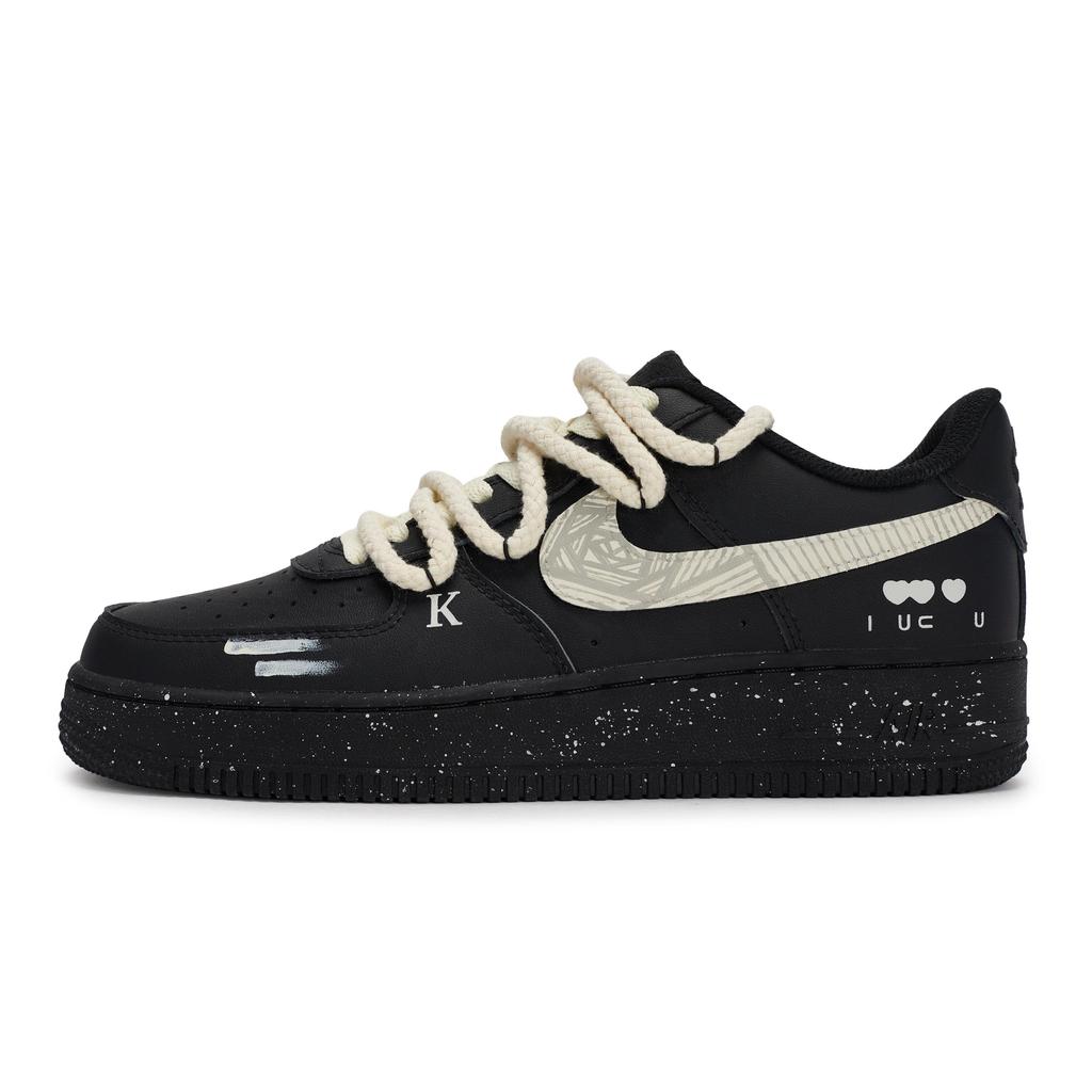 Nike Air Force 1 07 811 Manufacturing, Rose Poker Card, Special Shoe Box Low top Skateboard Shoes Unisex Black Yellow CW2288-001(Team80-S-BOX)