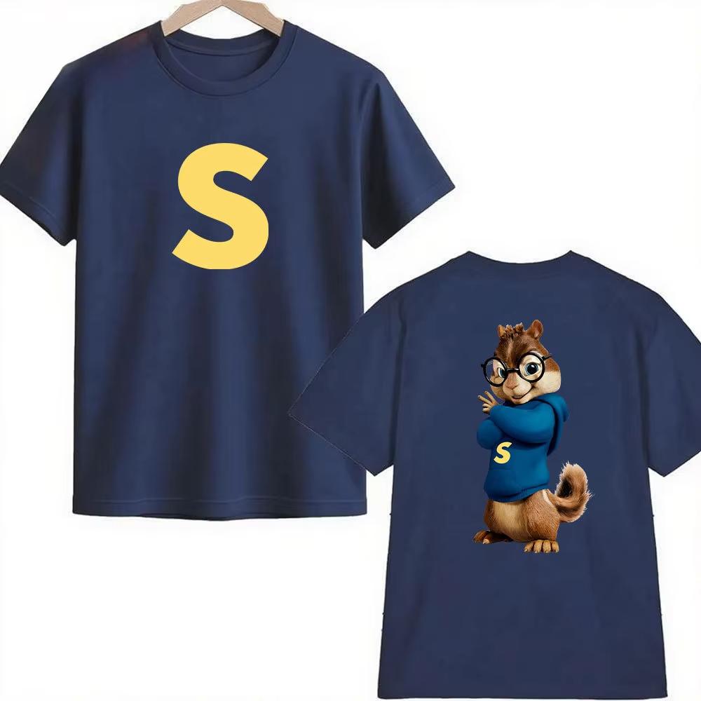 Футболка Унисекс Alvin And The Chipmunks The Squeakquels Унисекс Унисексмода Футболка с двусторонней печатью Доступна для Футболки Лучшему Другу Топы