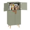 Tall cabinet with 4 doors, pantry cabinet with door-mounted and adjustable shelves, for kitchen, living room and dining room, 60 × 35× 120 cm