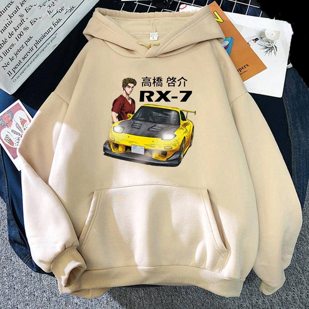 Худи Манга Fujiwara Tofu Shop Мужское Женское FD RX7 Кейсуке Такахаши Топы Толстовка с Капюшоном Свободный Флис