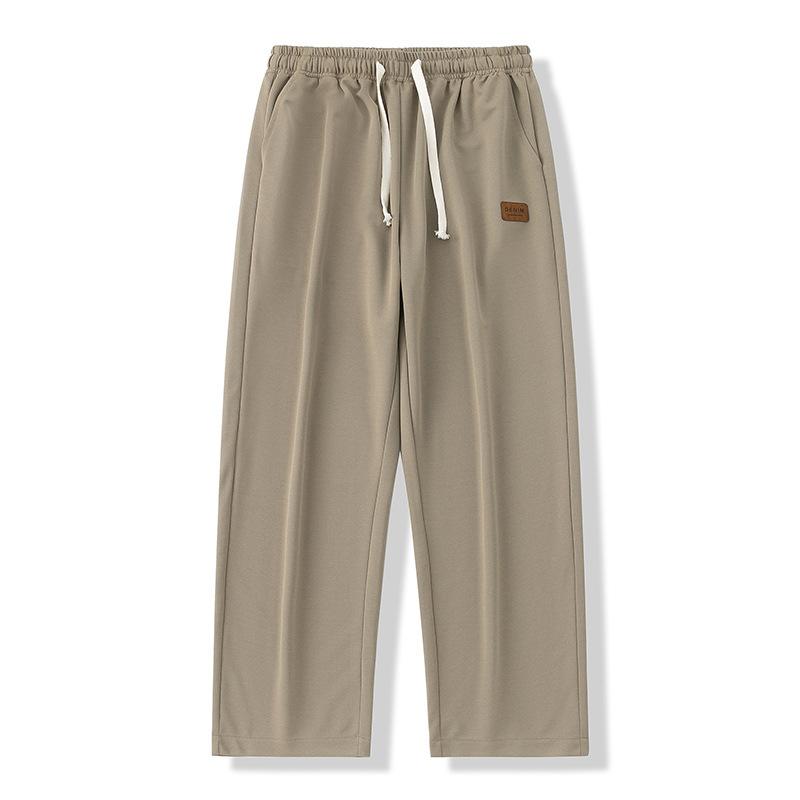 Летние спортивные брюки для мужчин Ice Silk, свободный крой для подростков, широкие брюки, осенние свободные повседневные брюки для мужчин