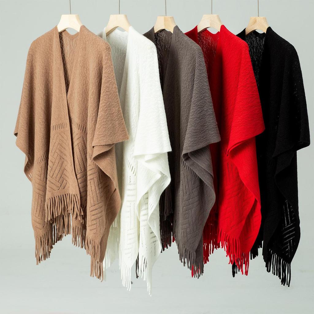 Осень и зима Женский однотонный свободный кардиган с рукавами «летучая мышь» с перекрестными краями Трикотажный свитер с V-образным вырезом