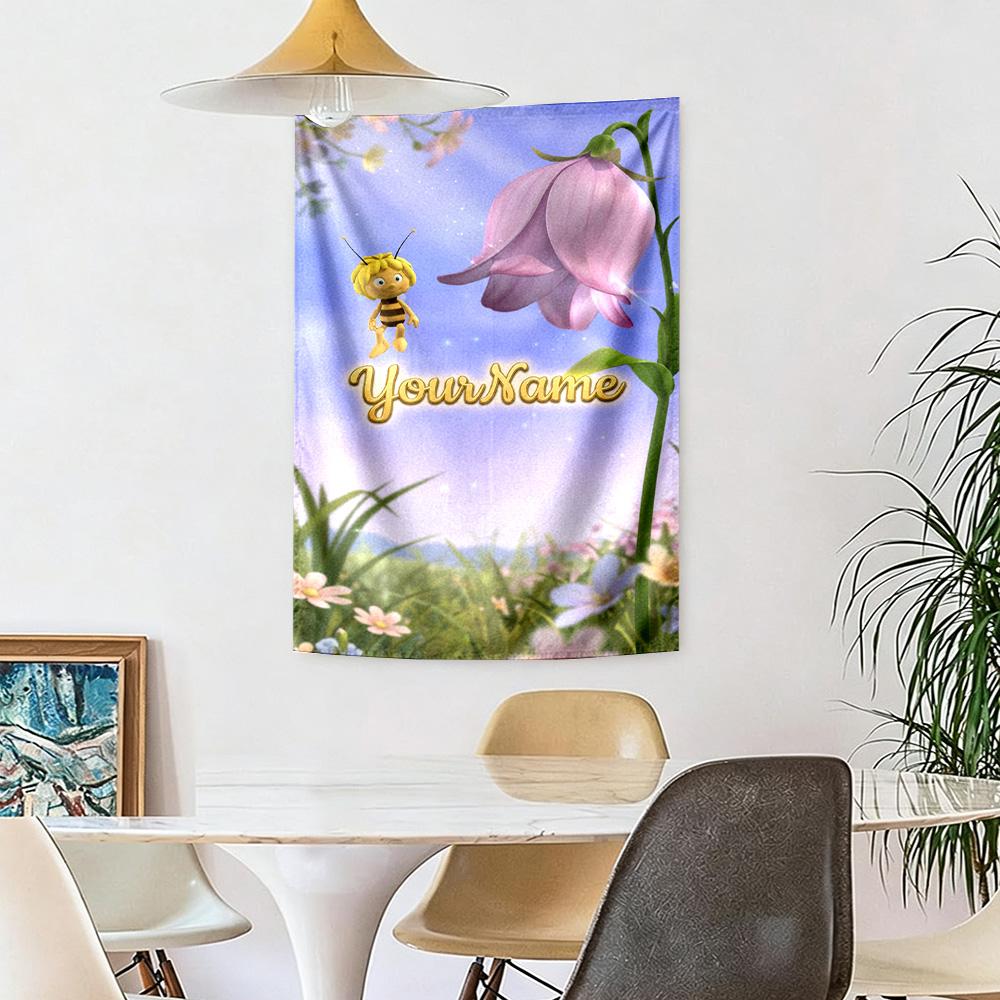 Biene Maja Custom Your Name Wall Decor Tapestry Art For Pet Memorial Birthdaywedding Party Backdrop Family Gift