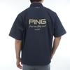 [Ping Apparel] Men's Short-sleeved Full-zip Shirt (all-way Stretch, Moisture-wicking and Quick-drying)  Golf  621-5111301 120Navy S