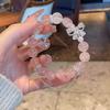 Натуральный розовый кристалл браслет-призрак с ракушечными бусинами, талисман на удачу, подарок-браслет феи
