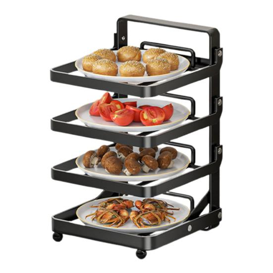 Настенная кухонная полка для хранения Органайзер для кастрюль и сковородок Высокая грузоподъемность Многослойная складная конструкция Сверхпрочная полка для кастрюль и сковородок