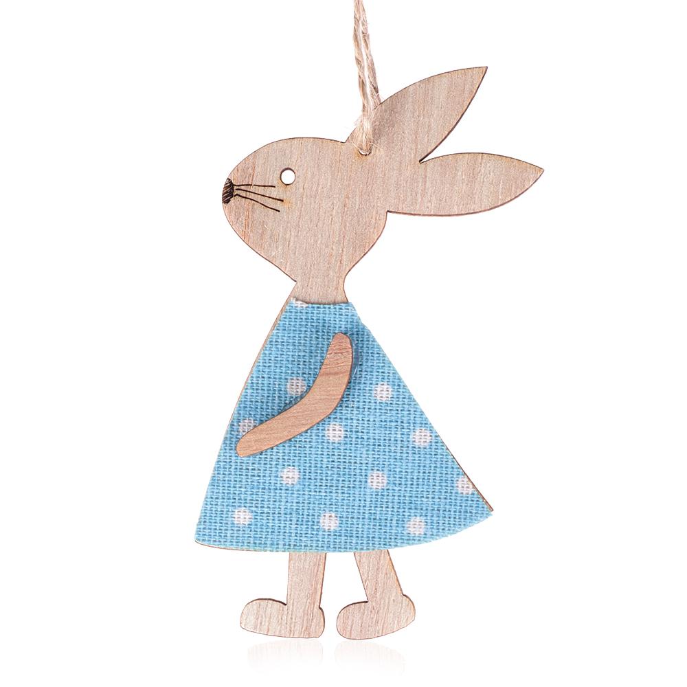 3PCS Household Party Supplies Wooden Hanging Cute Bunny Wood Crafts Easter Ornaments Easter Rabbit