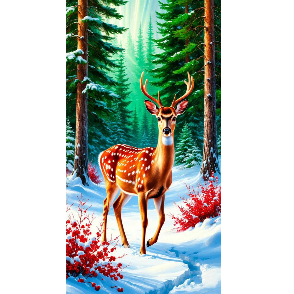 Тигр Волк Лиса в Зимнем Лесу Алмазная Вышивка Сделай Сам Крестиком Полная Выкладка Алмазная Мозаика Новая Коллекция Домашний Декор
