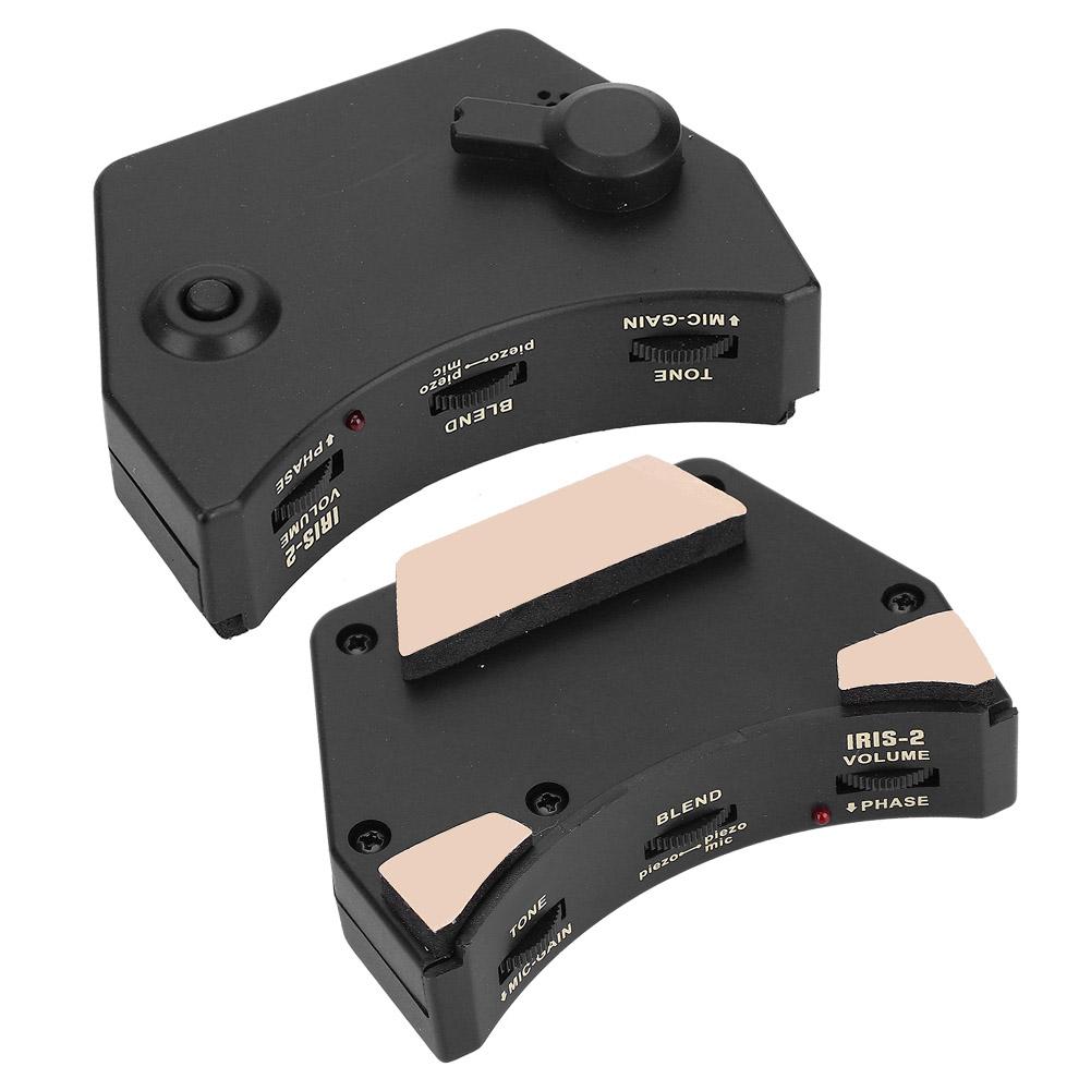 Folk Guitar Soundhole Preamp with Bridge Transducer Pickup Resonance Box Mic