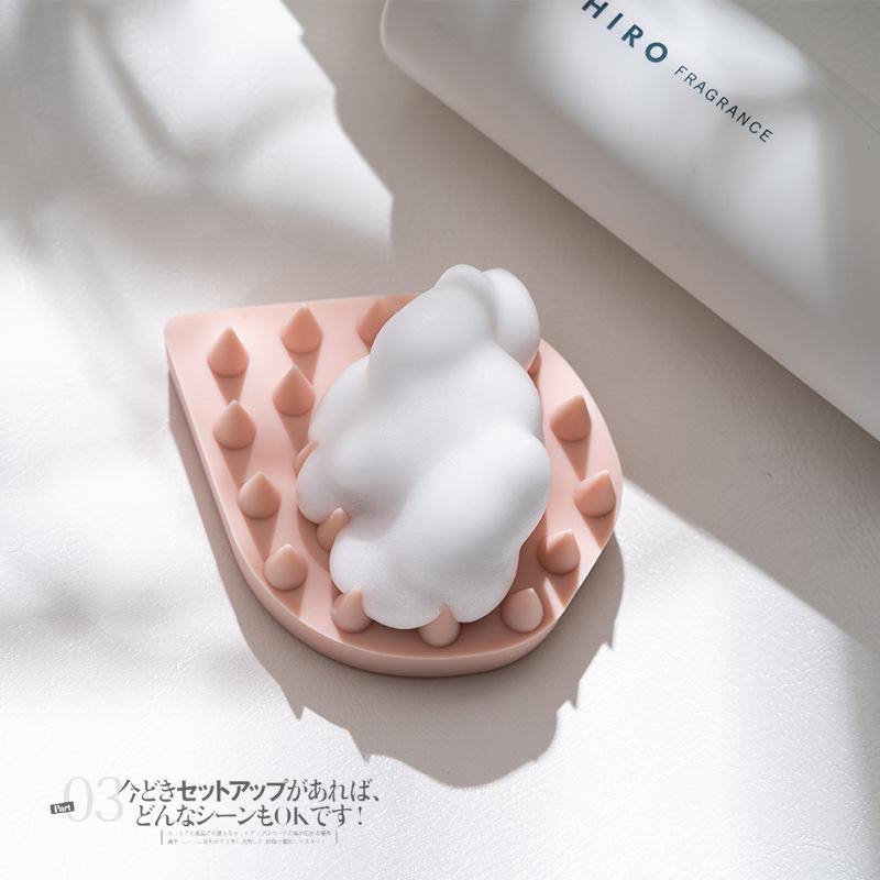 Water drop silicone shampoo brush integrated solid head cleaning massage comb hair washing artifact Japanese brush