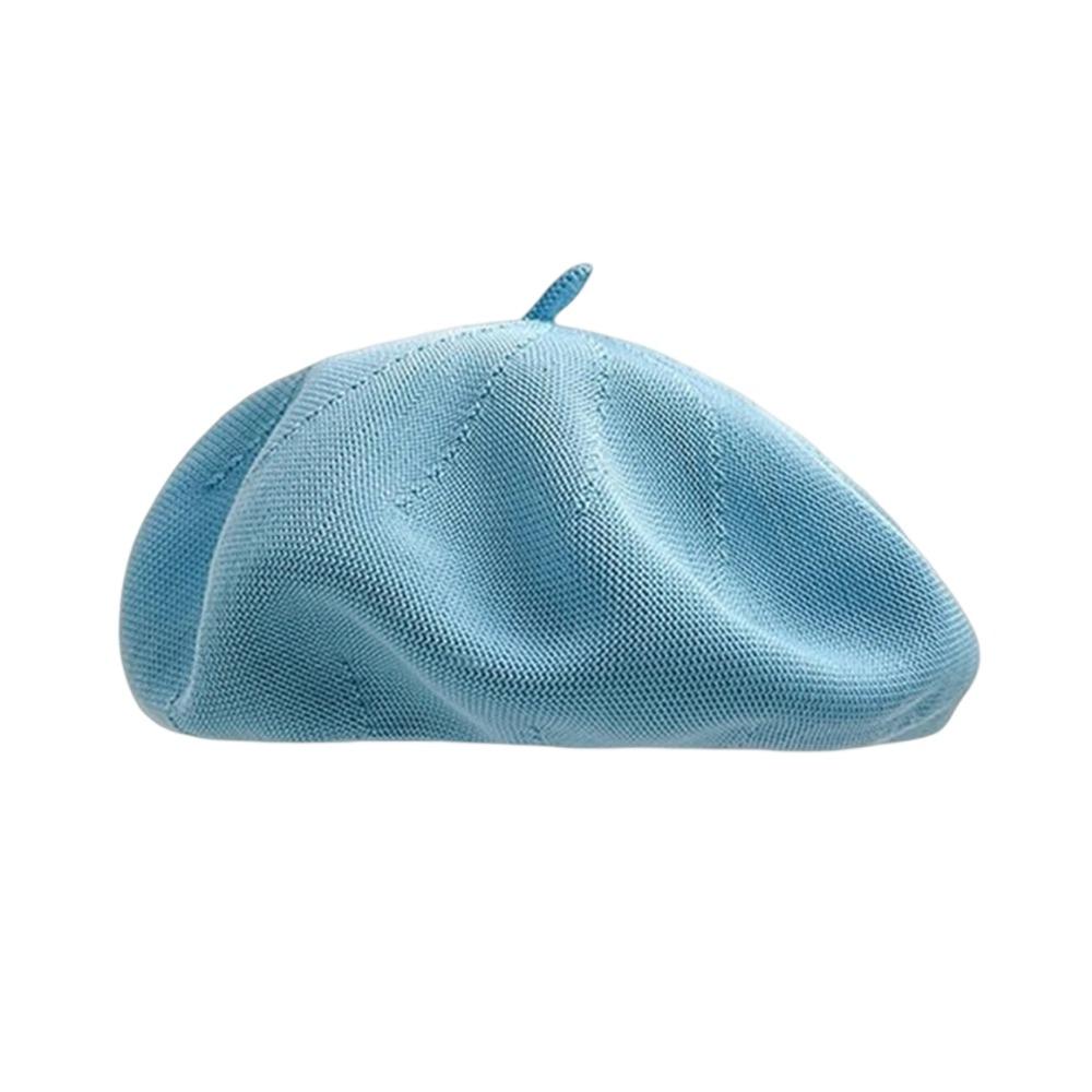 Knitted Berets Hat for Women Cotton Yarn Summer Beret Dome Painter Hat for Spring and Summer