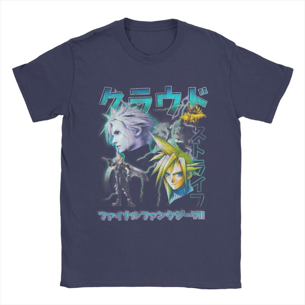 Cloud Strife Final Fantasy 7 TShirts for Men women Fun Cotton Tee Shirt Round Neck Short Sleeve T Shirt Birthday Present Tops