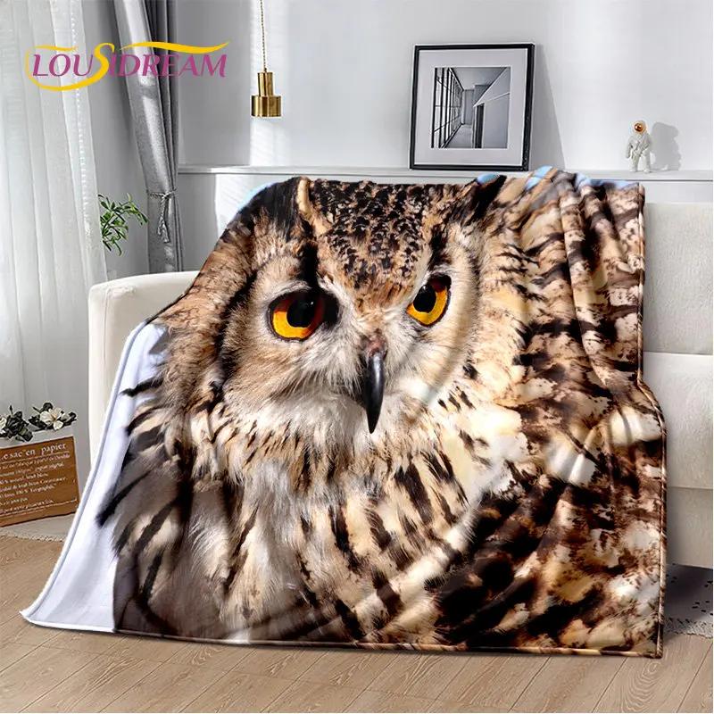 Мягкое плюшевое одеяло с милой совой 3D мультфильмом, фланелевое одеяло для гостиной, спальни, кровати, дивана, чехол для пикника, Bettdecke Kid