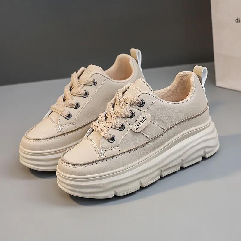 Fashion Luxury Brand Woman High-top Platform Shoes Design New Comfortable Increase Casual Sneakers Flat Shoe Outdoor Female Running Shoe