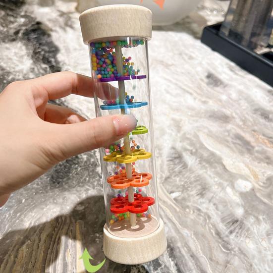 Детская игрушка-палка для дождя для младенцев, погремушка-трубка для малышей, обучающая игрушка-бусина для дождя