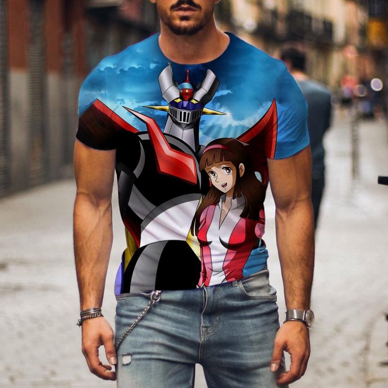 Mazinger Z Anime Robot 3D Print Sport  Breathable Men Tshirt Harajuku Street Casual Trendy Kid Short Sleeve Clothes Top