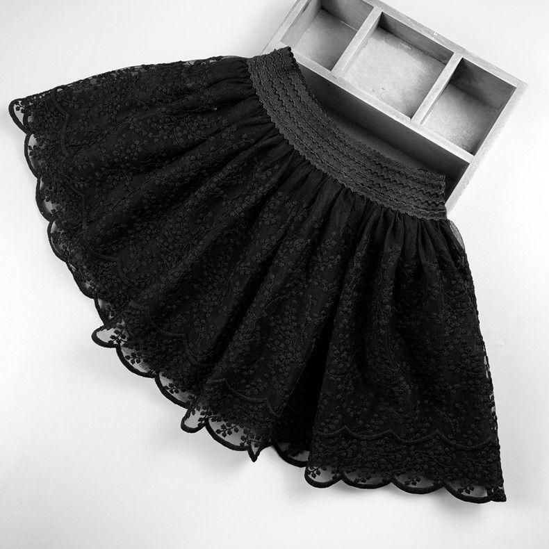 Детская кружевная пышная короткая юбка, юбка из марли для девочек, полуюбка, модная и универсальная короткая юбка для девочек