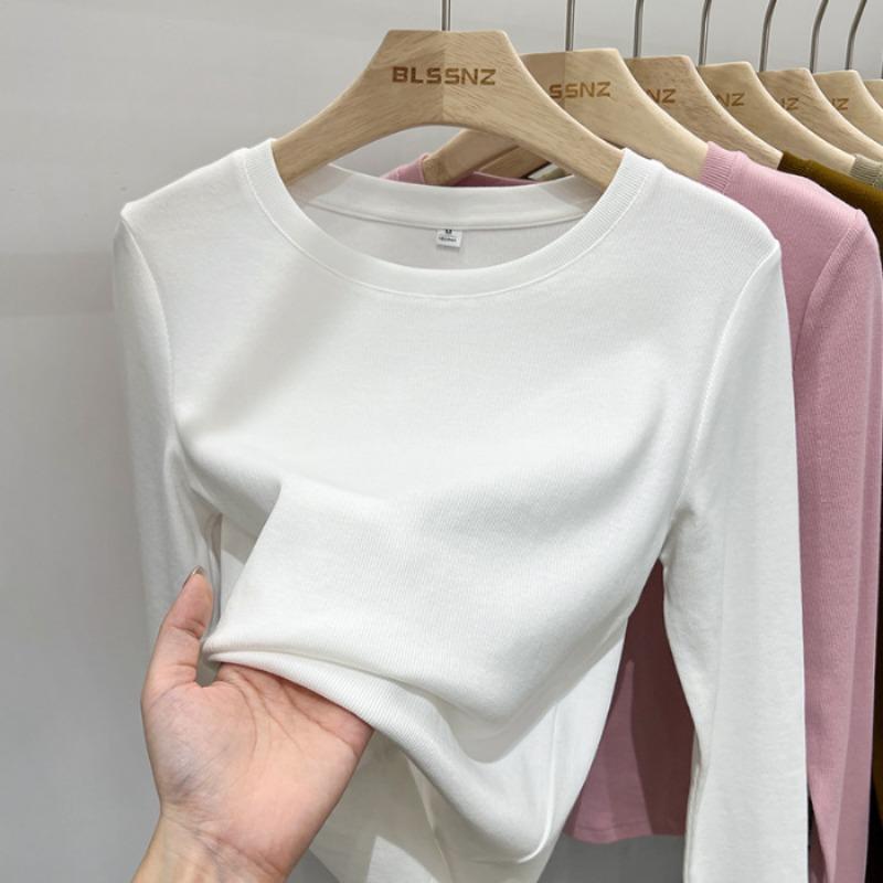Long Sleeved T-shirt Women's Round Neck Slim Fit Top