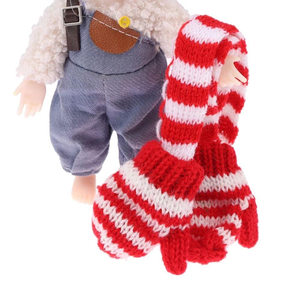 Neck Scarf Doll Scarf with Gloves Soft Winter Doll Accessories Miniature 1:12 Doll Clothes Gifts