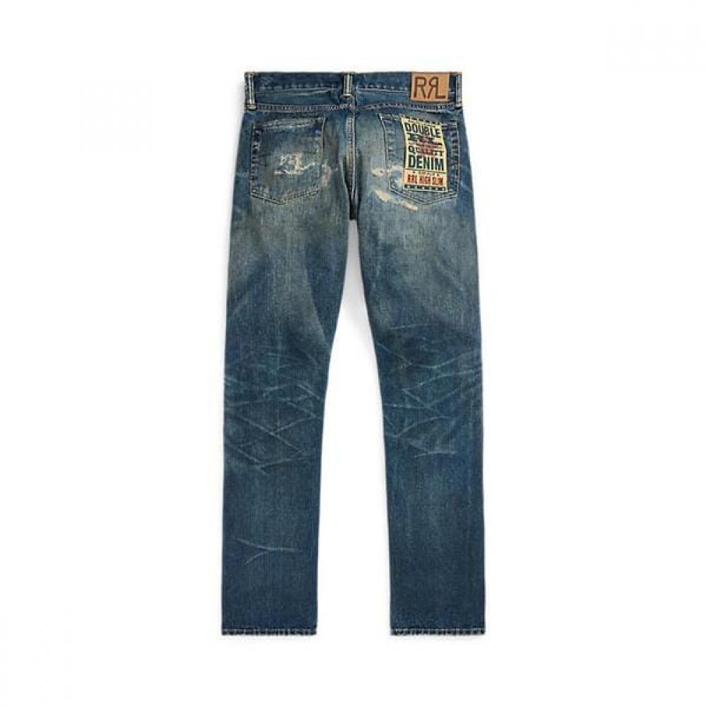 Rrl High Slim Brannon Repaired Jeans Mnrrdnm10920118400