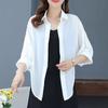Chiffon Shirt Solid Color Loose-fitting Cardigan Seaside Sunscreen Clothing Summer Air-conditioned Shirt with Skirt Small Shawl Women