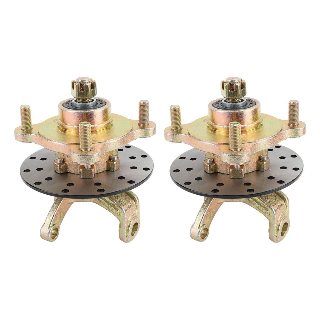 1 пара поворотных кулаков со ступицами колес и тормозными дисками для гольф-кара, картинга, квадроцикла, квадроцикла, мотовездехода