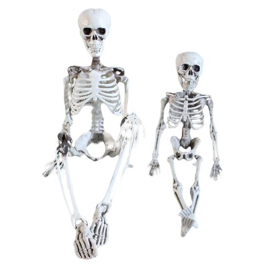 Украшение на Хэллоуин в виде скелета, реалистичная пластиковая фигурка из человеческих костей с подвижными суставами