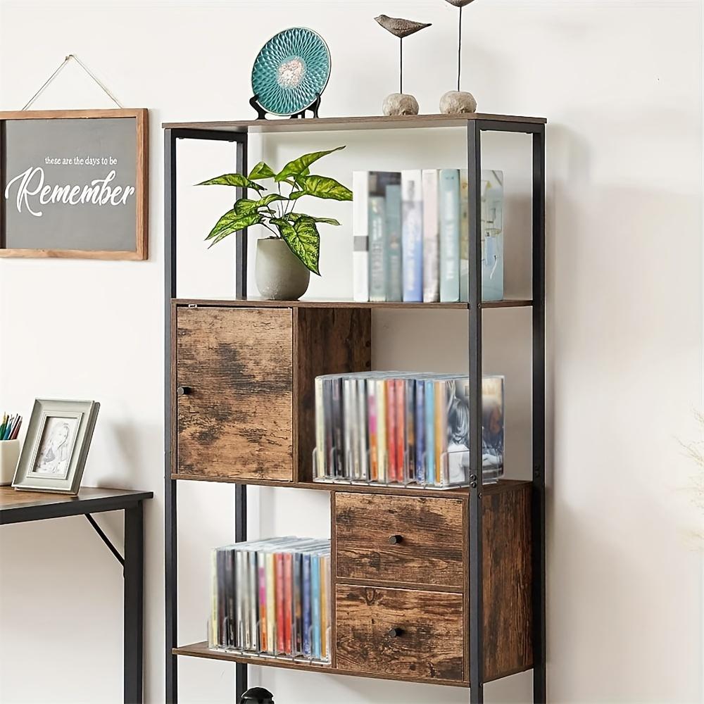 2Pcs Clear Acrylic CD Holder Organizer CD Display Rack up to 14 Standard CD Cases Media Shelf Storage Solution