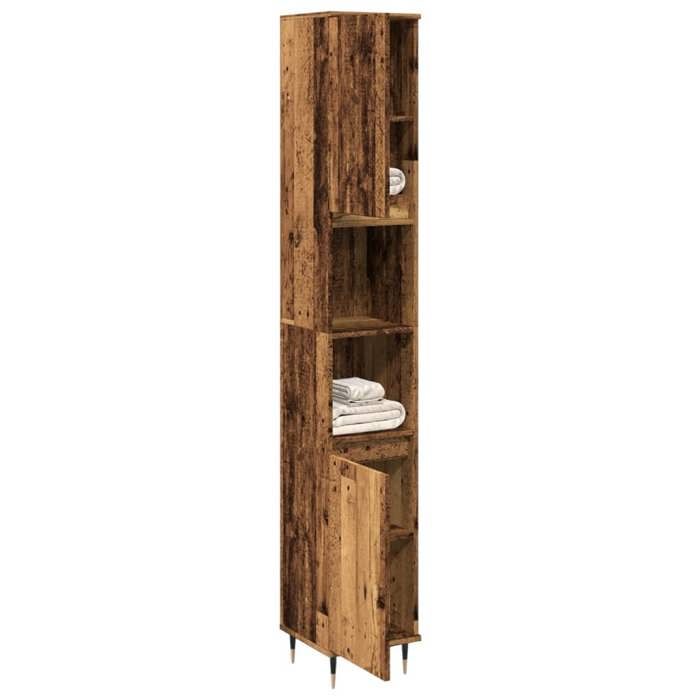 VidaXL Bathroom Cabinet Old Wood 30x30x190cm Engineered Wood, Cabinet, Bathroom Storage Cabinet, 857196