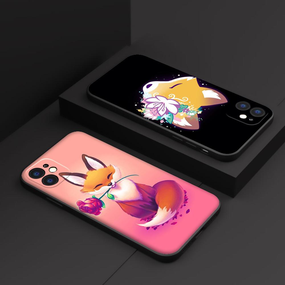 GX110 Kawaii Cute Fox силиконовый мягкий чехол для iPhone 13 12 Mini 11 Pro XS Max XR X 8 7 6 6S Plus 5 5S SE 2020