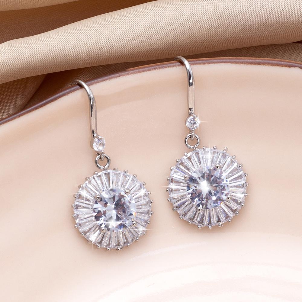 Women's Full Zircon Tassel Earrings Dangle Green Vintage Style Luxury Wedding Jewelry Christmas Valentine's Day Gift Accessories