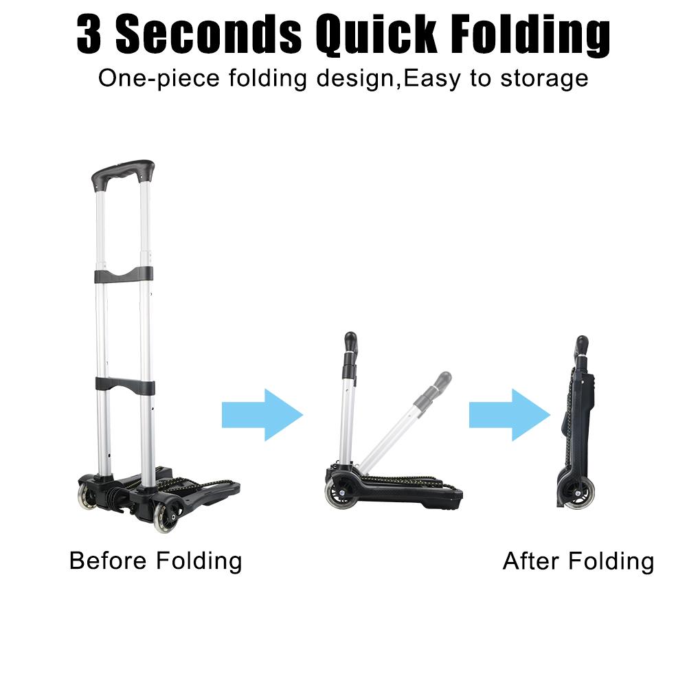 Складная тележка для багажа, портативная, прочная, складная, двухколесная тележка для дома, путешествий, покупок, ручная сумка