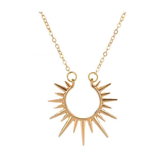 Женское Ожерелье Полое Подвеска Солнце Ретро Сплав Регулируемая Длина Полированное Повседневная Носка Свадьбы Вечеринки Украшения Подарок на День Рождения Ключица Ожерелье