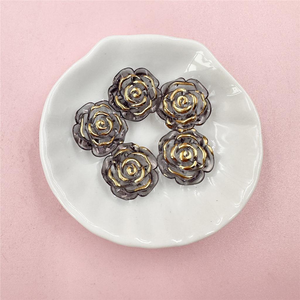 Phone Chain Making Jewelry Accessories Fashion Acrylic Rose Beads DIY Accessory Handmade Material 18.6mm Gift 5Pcs