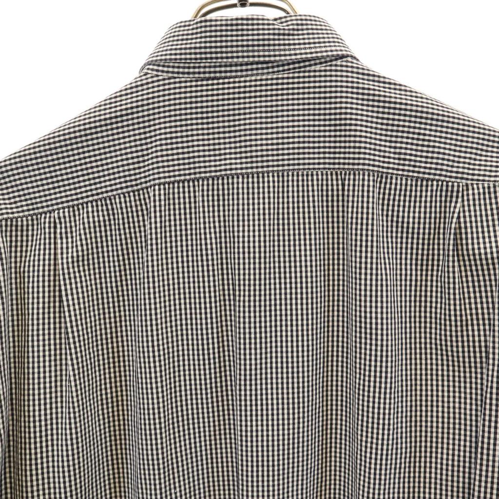 Fendi Клетчатая рубашка с длинным рукавом на пуговицах 40 черная Мужская Б/У