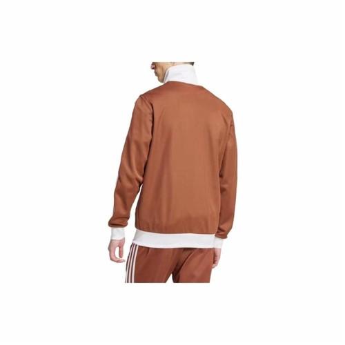 adidas Оригинальная полосатая ретро спортивная куртка с длинным рукавом для мужчин, коричневая