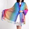 Fashion Scarf Jacquard Women Wrap Shawl Tassels Scarves Versatile Shawl with Tassel