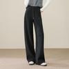 Women's Winter Lined Acetate Wool Wide-Leg Trousers