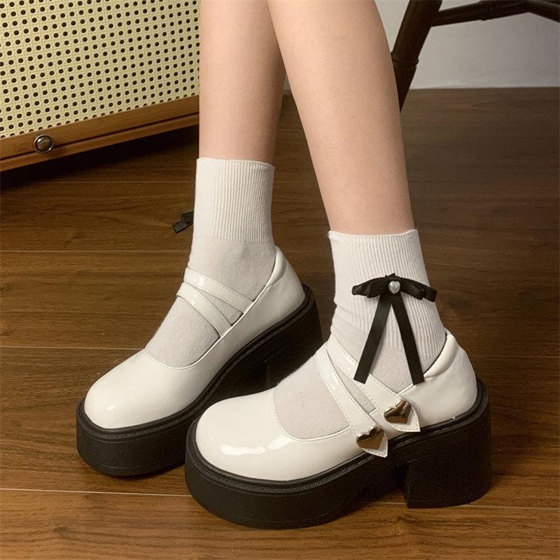 Модная обувь Мэри Джейн Женская Готическая Платформа Лолита Обувь Академический стиль Толстый каблук Обувь для формы JK Женская Обувь из искусственной кожи Одинарная обувь