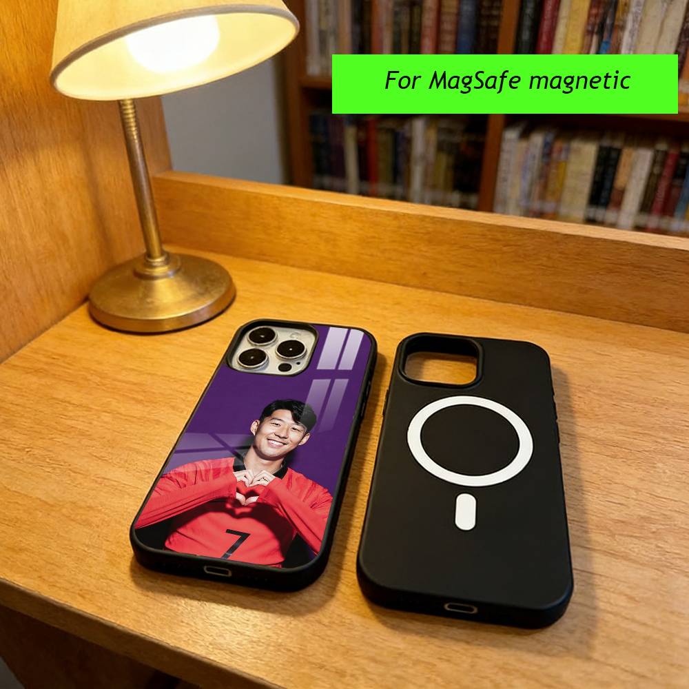 Чехол для телефона S-Son Heung-min для iPhone 17, 16, 15, 14, 13, 12, 11 Plus, Pro, магнитный с беспроводной зарядкой MagSafe