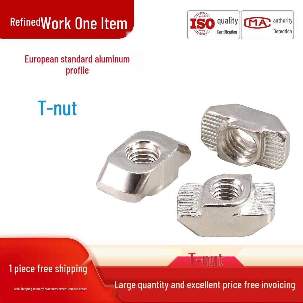 European Standard T-Slot Aluminum Profile Nuts: Wing Nuts M3-M8, Types 20/30/40/45.