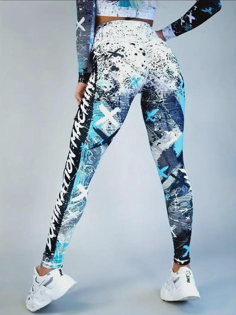 "Women's High-Waist Printed Yoga Pants for Fitness"