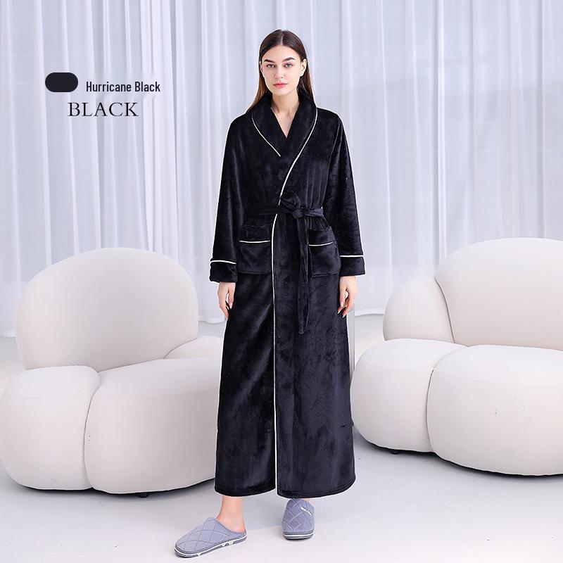 Thick Flannel Couple Bathrobe - Plus Size Homewear for Women & Men