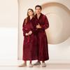 Lounge Robes Fall and Winter Comfortable and Elegant Thickened Warm Simple Facecloth Couple Robe Long Section Coral Velvet Bathrobe