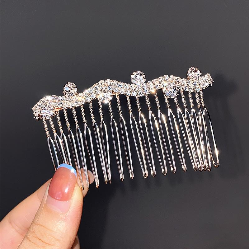 Нескользящий гребень для волос с кристаллами и жемчугом - Элегантный летний головной убор для женщин
