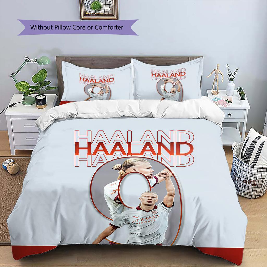 Haaland Pattern Bedding Quilt Set Home Decoration Gift (1 * duvet cover + 2 * pillowcase without core)