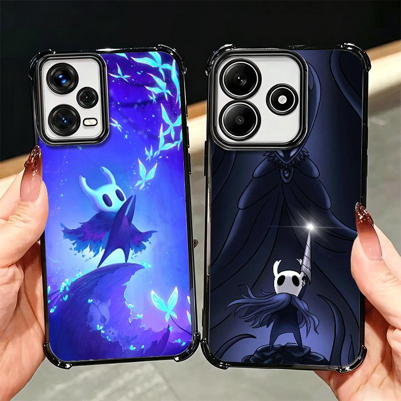 H-Hollow K-Knight Game Plating Phone Case For Xiaomi Redmi Note 14 15 Pro Plus 13 12 11 11S 11T 10 9S 9 5G Anti-Fall Airabag Cov