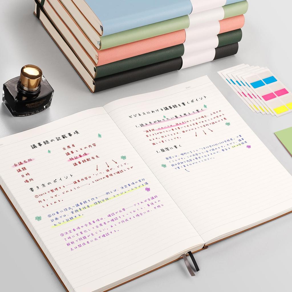 AHGXG Notebook A4 Classic Horizontal Lines Line 160 Sheets Thick Hardcover Notebook Size Cm Wide X Cm 100 High Quality Business Work Travel Green