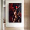 Sexy Tattooed Nude Girl Canvas Painting Poster and Prints Modern Girl Helmet Wall Art Picture Cuadros Home Decoration Room Decor