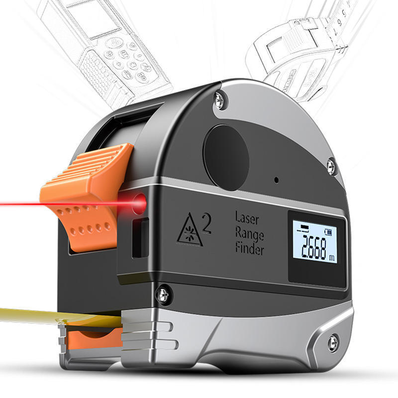 Laser Digital Tape Measures Good Quality 40M LCD Digital Display Laser Measuring Tape Distance 5m Tape Measure